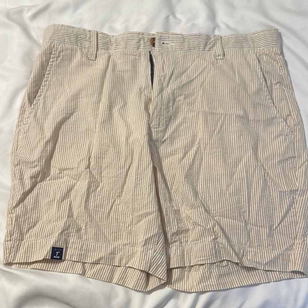 Crown & Ivy Tan Flat Front Shorts